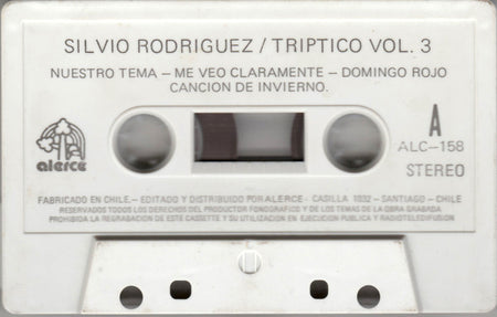 Silvio Rodríguez : Tríptico Vol. 3 "Nuestro Tema" (Cass, Album, RE, Whi)