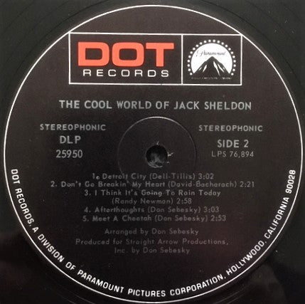Jack Sheldon : The Cool World Of Jack Sheldon (LP, Album)