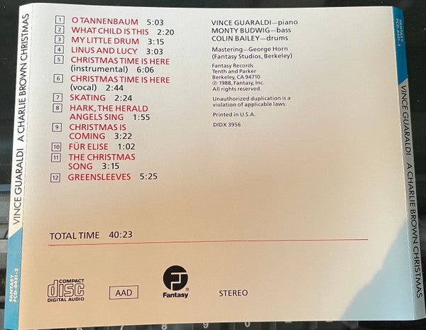 Vince Guaraldi Trio : A Charlie Brown Christmas (Original Sound Track Recording Of The CBS Television Special) (CD, Album)