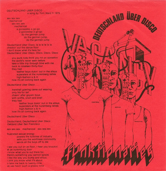 Funktionaries : Deutschland Über Disco / Replaceable Parts (7", Single, Styrene)