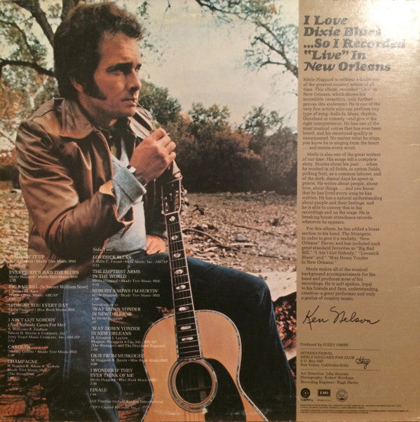 Merle Haggard And The Strangers (5) : I Love Dixie Blues ... So I Recorded "Live" In New Orleans (LP, Album, Jac)