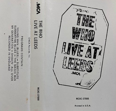 The Who : Live At Leeds (Cass, Album, RE)