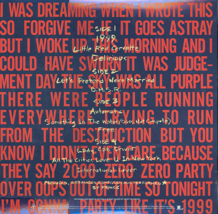 Prince : 1999 (2xLP, Album, RE, RM, 150)
