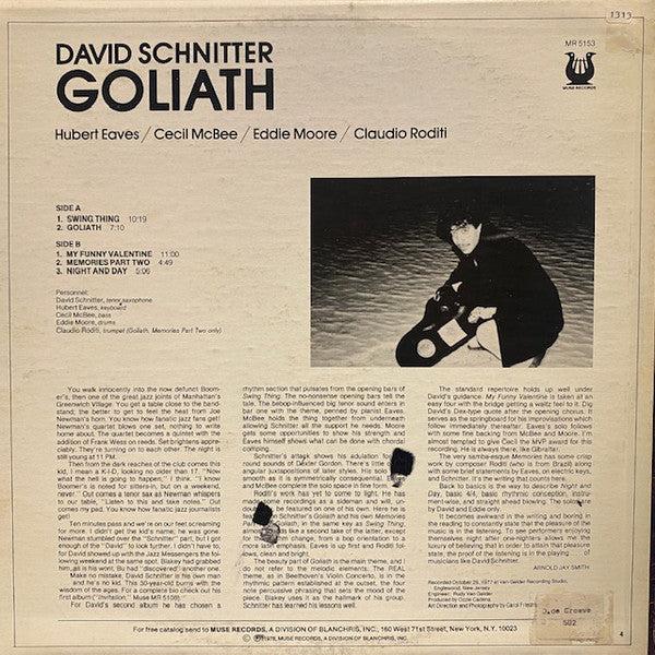 David Schnitter : Goliath (LP, Album, PRC)