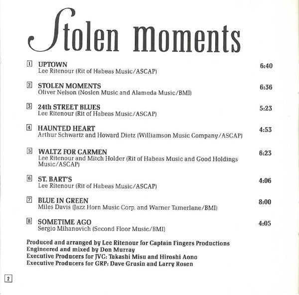 Lee Ritenour : Stolen Moments (CD, Album)