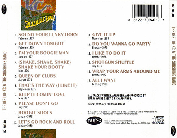 KC & The Sunshine Band : The Best Of KC And The Sunshine Band (CD, Comp, RE, O-C)