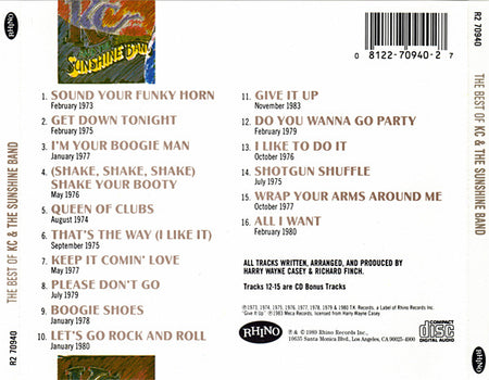 KC & The Sunshine Band : The Best Of KC And The Sunshine Band (CD, Comp, RE, O-C)