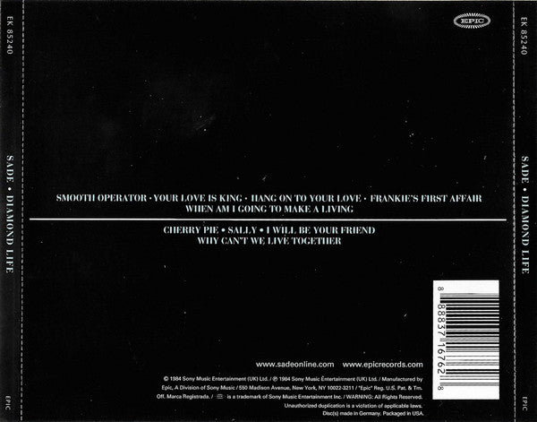 Sade : Diamond Life (CD, Album, RE, RM)