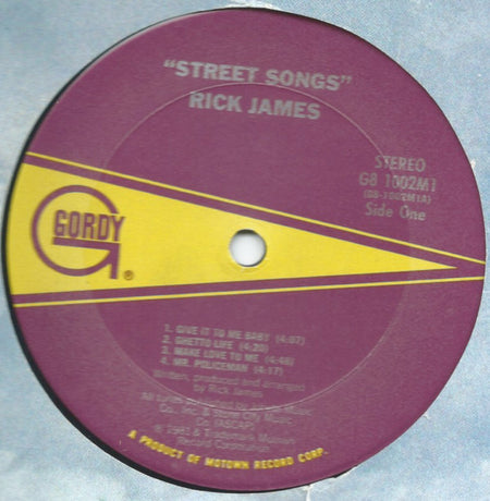 Rick James : Street Songs (LP, Album, Club)