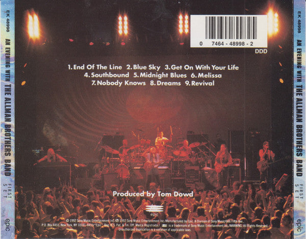 The Allman Brothers Band : An Evening With The Allman Brothers Band - First Set (CD, Album, RP, Son)