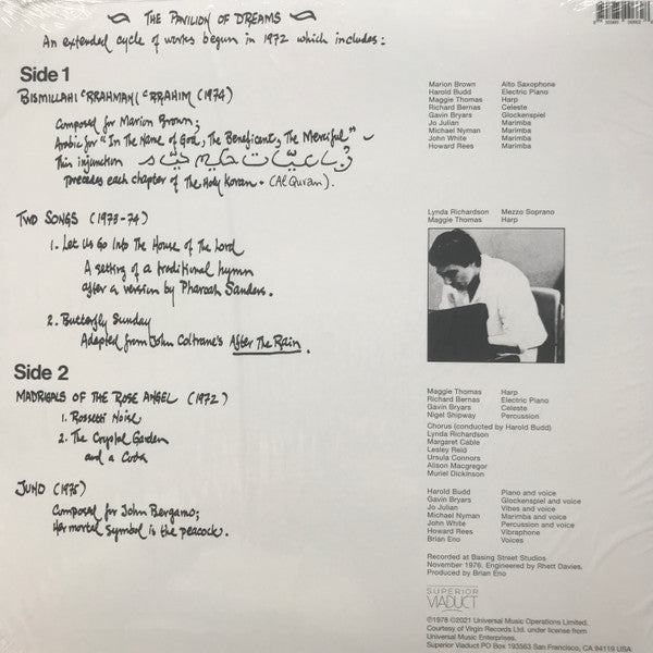 Harold Budd : The Pavilion Of Dreams (LP, Album, RE)