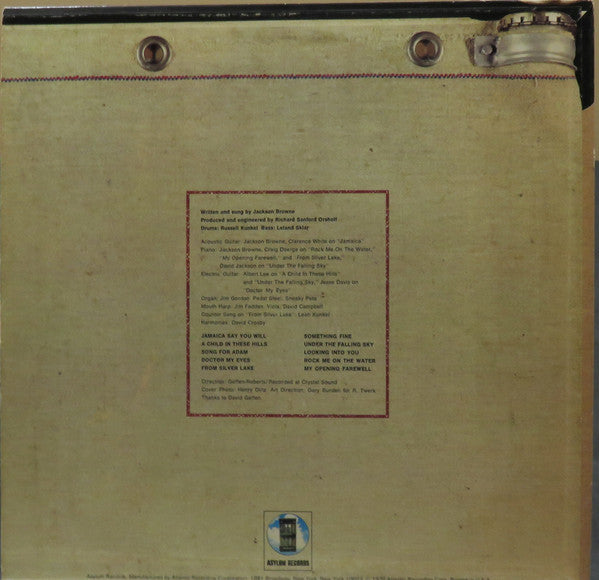 Jackson Browne : Jackson Browne (LP, Album, RE, RI)