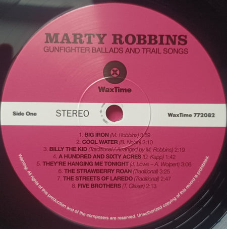 Marty Robbins : Gunfighter Ballads And Trail Songs (LP, Album, RE, 180)
