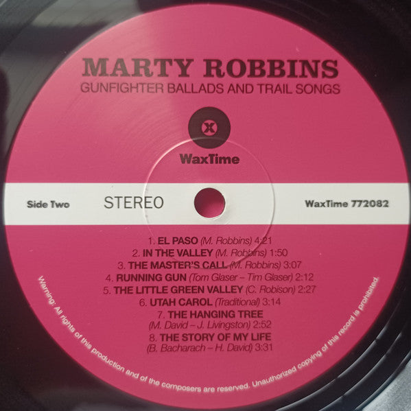 Marty Robbins : Gunfighter Ballads And Trail Songs (LP, Album, RE, 180)