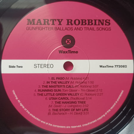Marty Robbins : Gunfighter Ballads And Trail Songs (LP, Album, RE, 180)
