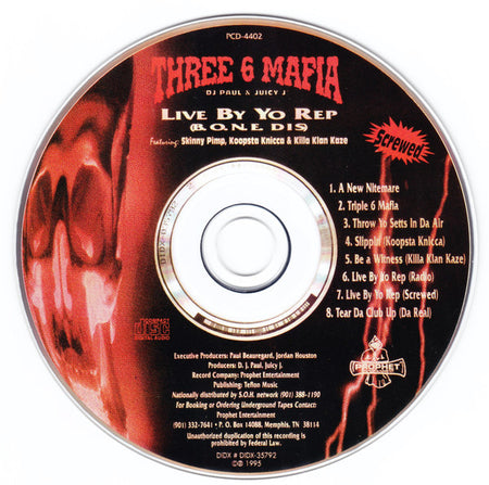 Three 6 Mafia : Live By Yo Rep (B.O.N.E. Dis) (CD, EP, RE)