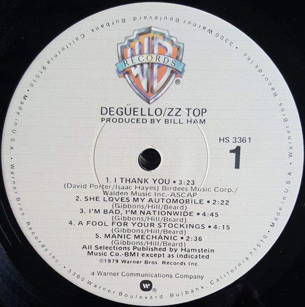 ZZ Top : Degüello (LP, Album, Jac)