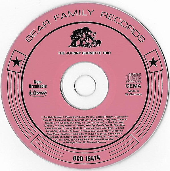 The Johnny Burnette Trio : Rockbilly Boogie (CD, Comp, RP)
