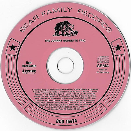 The Johnny Burnette Trio : Rockbilly Boogie (CD, Comp, RP)