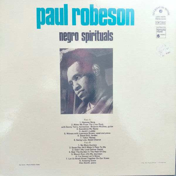 Paul Robeson : Negro Spirituals (LP, Album, Mono, RP)