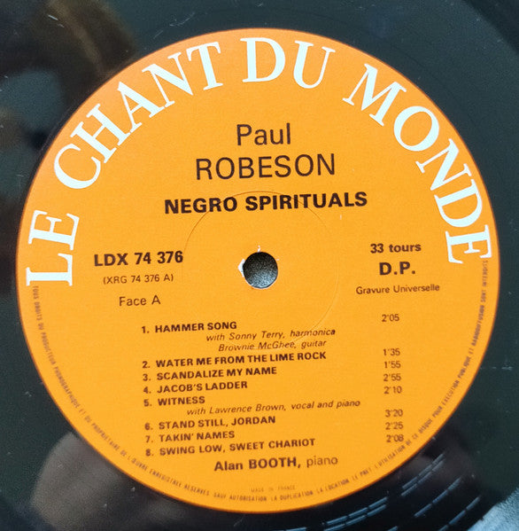 Paul Robeson : Negro Spirituals (LP, Album, Mono, RP)