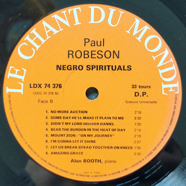 Paul Robeson : Negro Spirituals (LP, Album, Mono, RP)