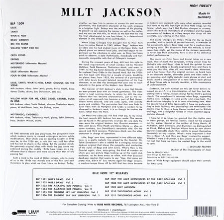 Milt Jackson With John Lewis (2), Percy Heath, Kenny Clarke, Lou Donaldson And The Thelonious Monk Quintet : Milt Jackson With John Lewis, Percy Heath, Kenny Clarke, Lou Donaldson And The Thelonious Monk Quintet (LP, Comp, Mono, RE, RM, 180)