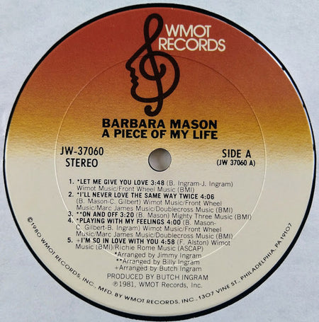 Barbara Mason : A Piece Of My Life (LP, Album)