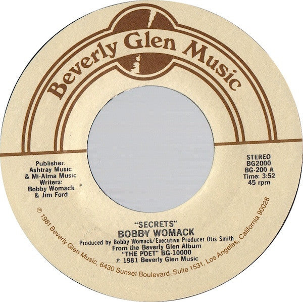 Bobby Womack : Secrets (7", Styrene, PRC)