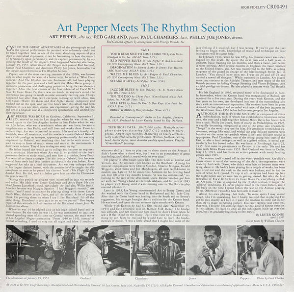 Art Pepper : Art Pepper Meets The Rhythm Section (LP, Album, RSD, Mono, RE, 180)