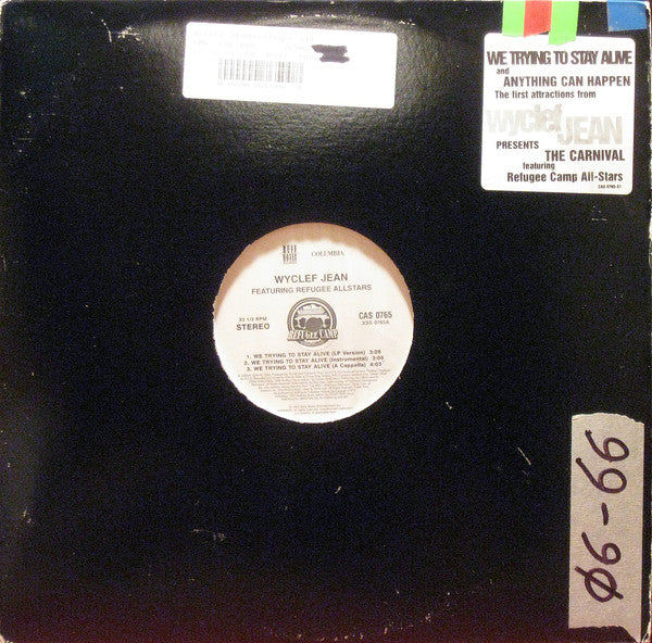 Wyclef Jean Featuring Refugee Allstars* : We Trying To Stay Alive / Anything Can Happen (12", Promo)