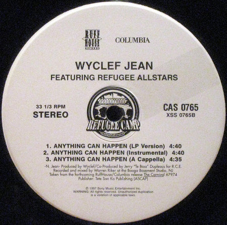 Wyclef Jean Featuring Refugee Allstars* : We Trying To Stay Alive / Anything Can Happen (12", Promo)