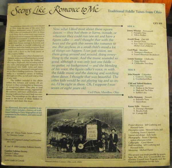 Various : Seems Like Romance To Me: Traditional Fiddle Tunes From Ohio (LP, Comp)