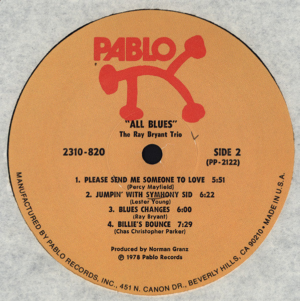 Ray Bryant Trio : All Blues (LP, Album, Mono)
