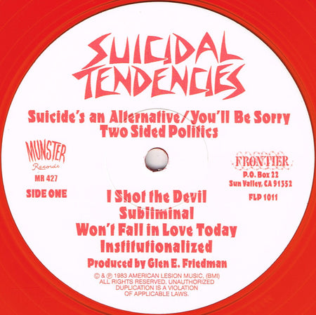 Suicidal Tendencies : Suicidal Tendencies (LP, Album, Ltd, RE, Red)