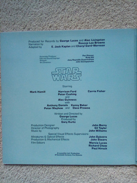The Original Star Wars Cast And London Symphony Orchestra With Narration By Roscoe Lee Brown : The Story Of Star Wars (LP, Album, Ter)