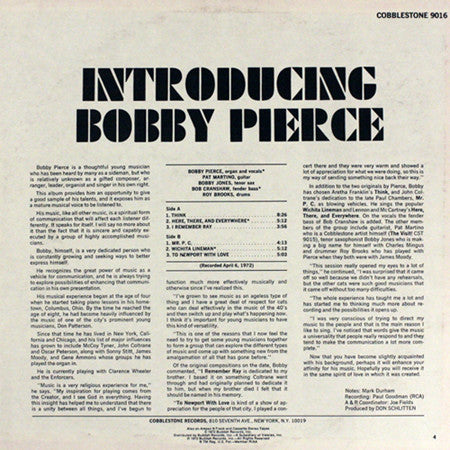 Bobby Pierce : Introducing Bobby Pierce (LP, Album)