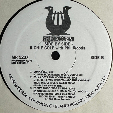 Richie Cole With Phil Woods : Side By Side (LP, Album, Promo)