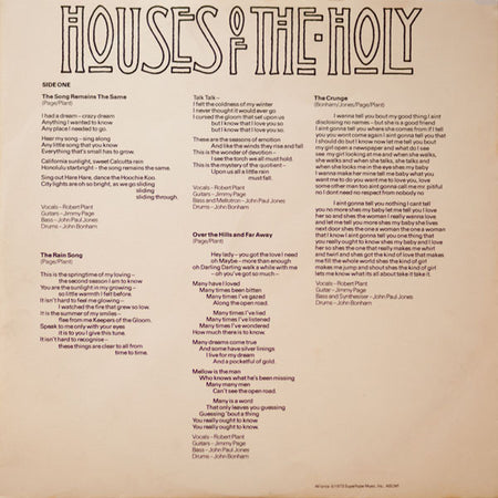 Led Zeppelin : Houses Of The Holy (LP, Album, RP, PR-)