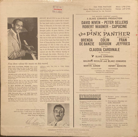 Henry Mancini : The Pink Panther (Music From The Film Score) (LP, Album, Mono, Ind)
