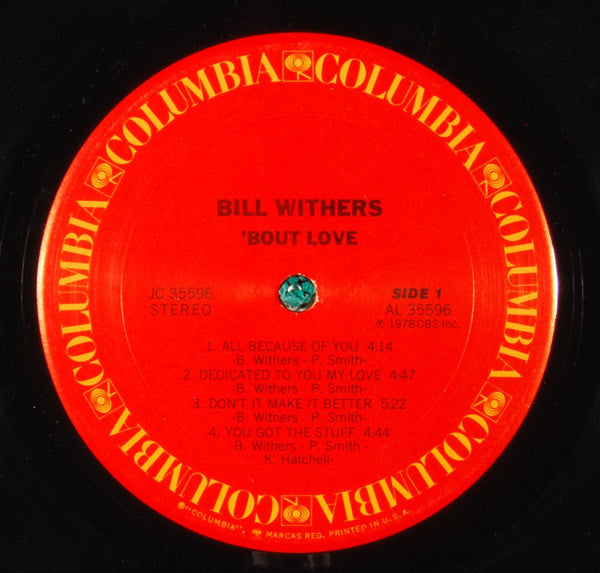 Bill Withers : 'Bout Love (LP, Album, Ter)