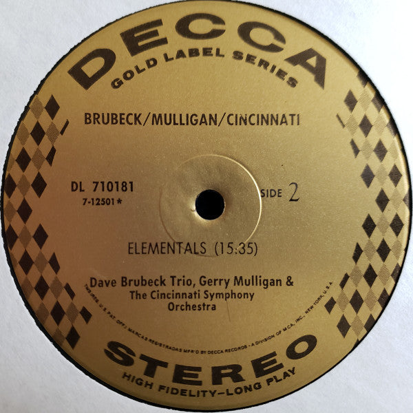 The Dave Brubeck Trio Featuring Gerry Mulligan & Cincinnati Symphony Orchestra conducted by  Erich Kunzel : Brubeck/Mulligan/Cincinnati (LP, Album)