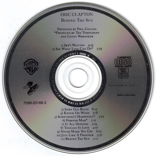 Eric Clapton : Behind The Sun (CD, Album, RP)