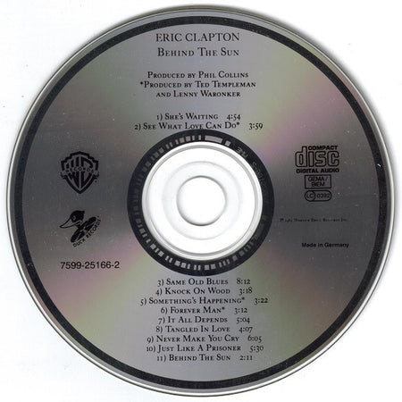 Eric Clapton : Behind The Sun (CD, Album, RP)