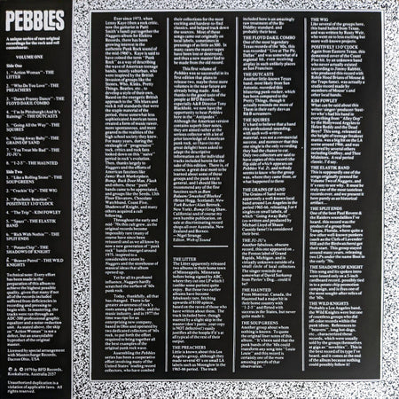 Various : Pebbles Vol. One   (LP, Comp, Ltd, RE, Unofficial)