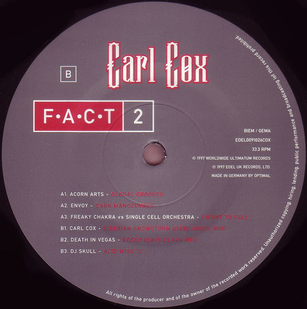Carl Cox : F•A•C•T 2 (Future Alliance Of Communication And Tecknology 2) (3xLP, Album, Comp)