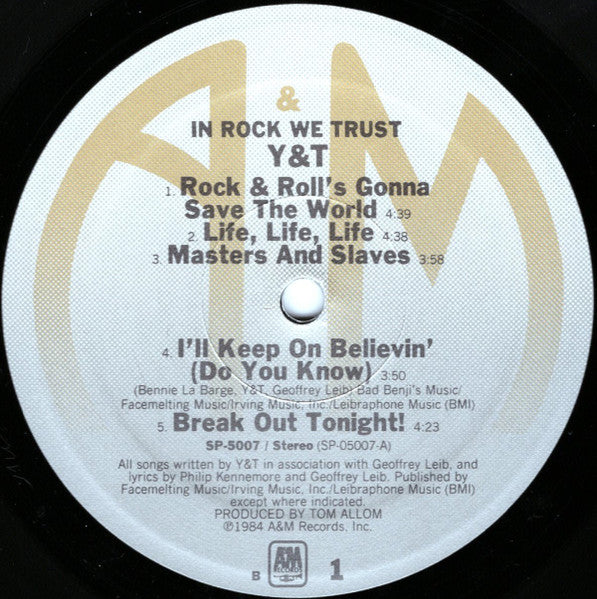 Y & T : In Rock We Trust (LP, Album)