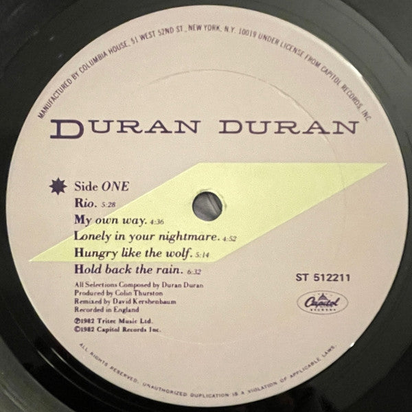 Duran Duran : Rio (LP, Album, Club, Car)