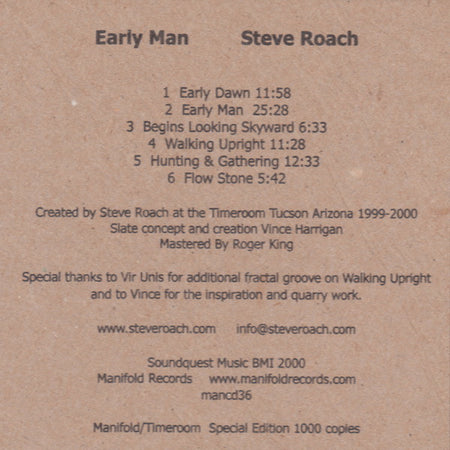 Steve Roach : Early Man (CD, Album, Ltd, S/Edition)