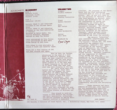 Herbie Hancock / Freddie Hubbard / Stanley Turrentine / Ron Carter / Jack DeJohnette / Eric Gale : In Concert Volume Two (LP, Album)